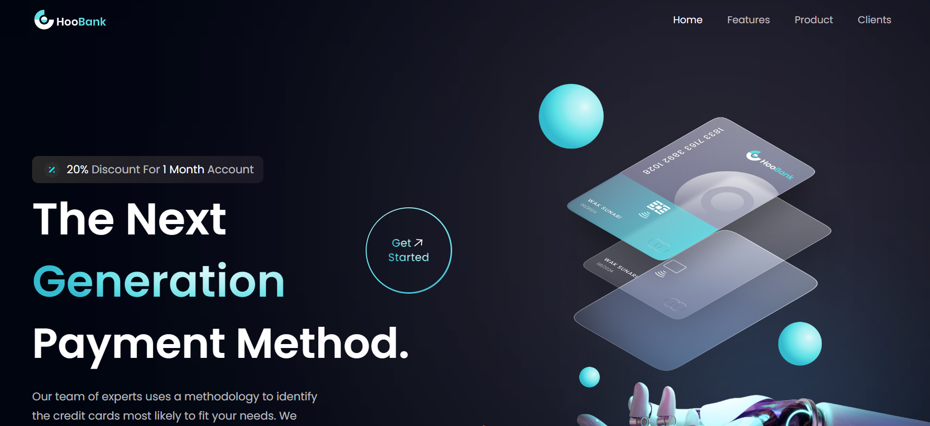 Modern Bank UI using React